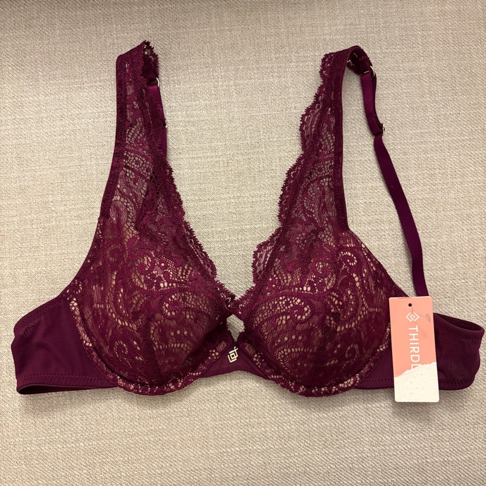 ThirdLove Women's Lace Bra - Deep Wine